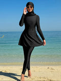 Maillot de bain Burkini pour Femme avec Tunique Longue – 3 Pièces