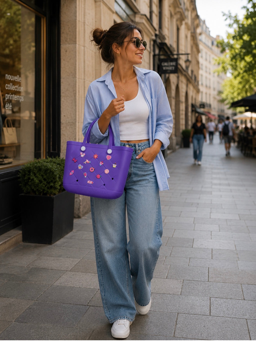 sac tendance violet en silicone avec motif
