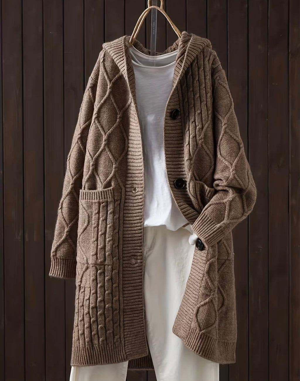 Cardigan Mi-Long à Capuche