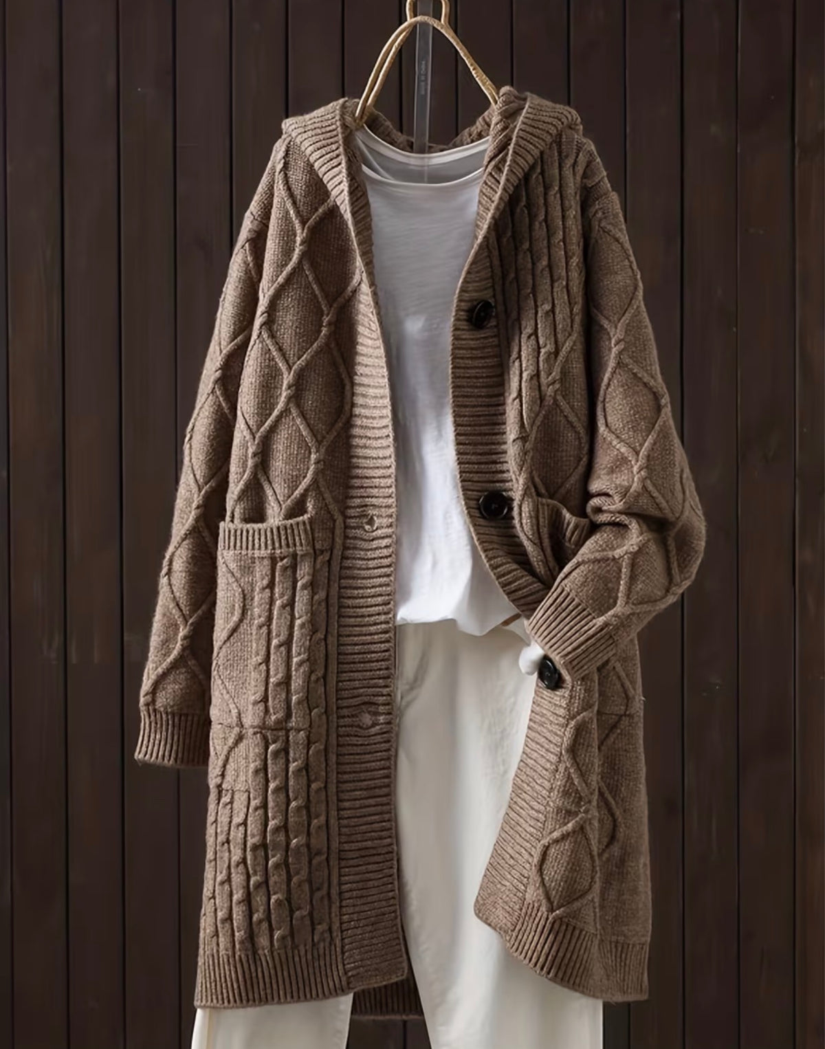 Cardigan Mi-Long à Capuche